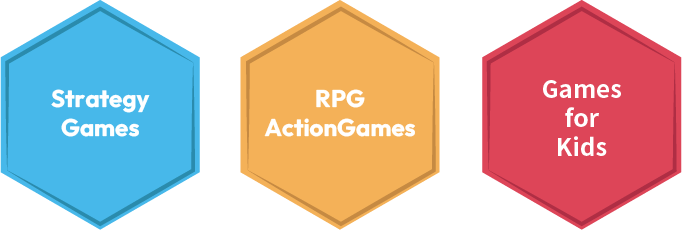 思考系ゲーム、RPGアクションゲーム、キッズ向けゲーム